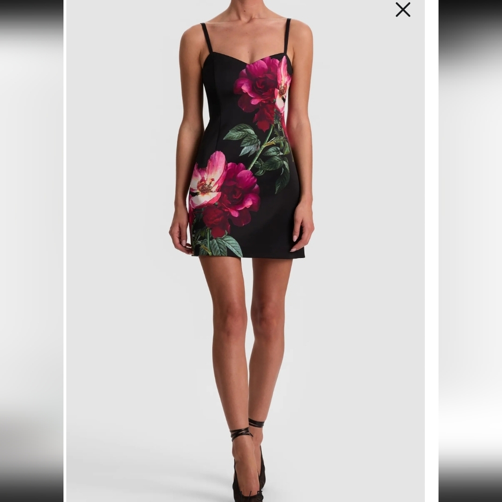 ALICE+OLIVIA NINA PLACED FLORAL MINIDRESS;SIZE:O - Picture 13 of 13